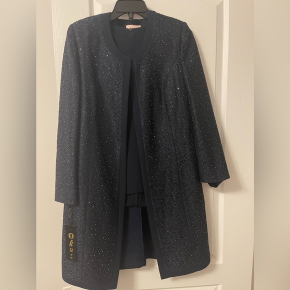 Beautiful beaded navy suit set - Picture 1 of 8